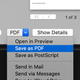 Saving PDFs from the print dialog in macOS.
